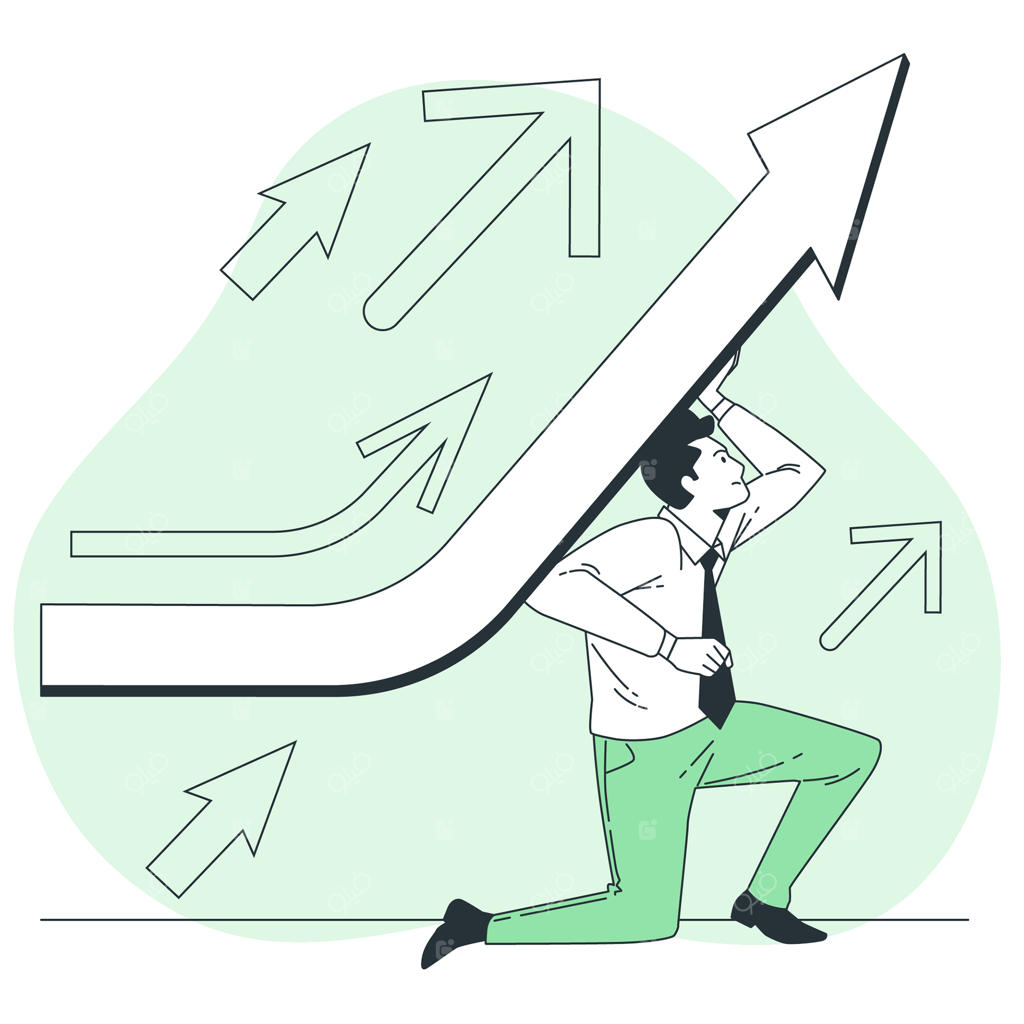 تصویرسازی مفهوم جهت‌دهی به سمت بالا