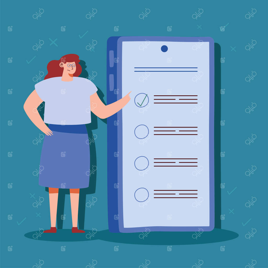 زنی با گوشی هوشمند