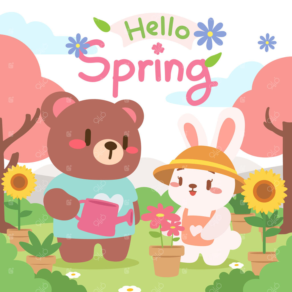 باغبانی بهاری با خرس و خرگوش: لحظات شاد کاشت گل‌ها