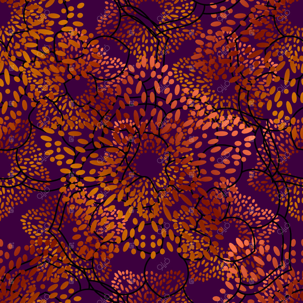 طرح بدون درز با گل ماندالا: موزاییک و کاشی. پس‌زمینه گلدار.