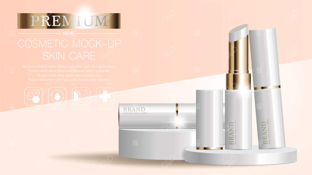 آگهی‌های شیک لوازم آرایشی: رژ لب مخصوص فروش سالانه یا جشنواره با زمینه‌ای از ذرات درخشان