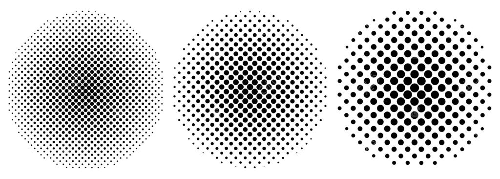 مجموعه‌ای از هافت‌تون‌های دایره‌ای. بافت گرادیان نقطه‌ای. نقاط گرادیانی تکرار شونده. مجموعه‌ای از پس‌زمینه‌های هافت‌تون نقطه‌ای.