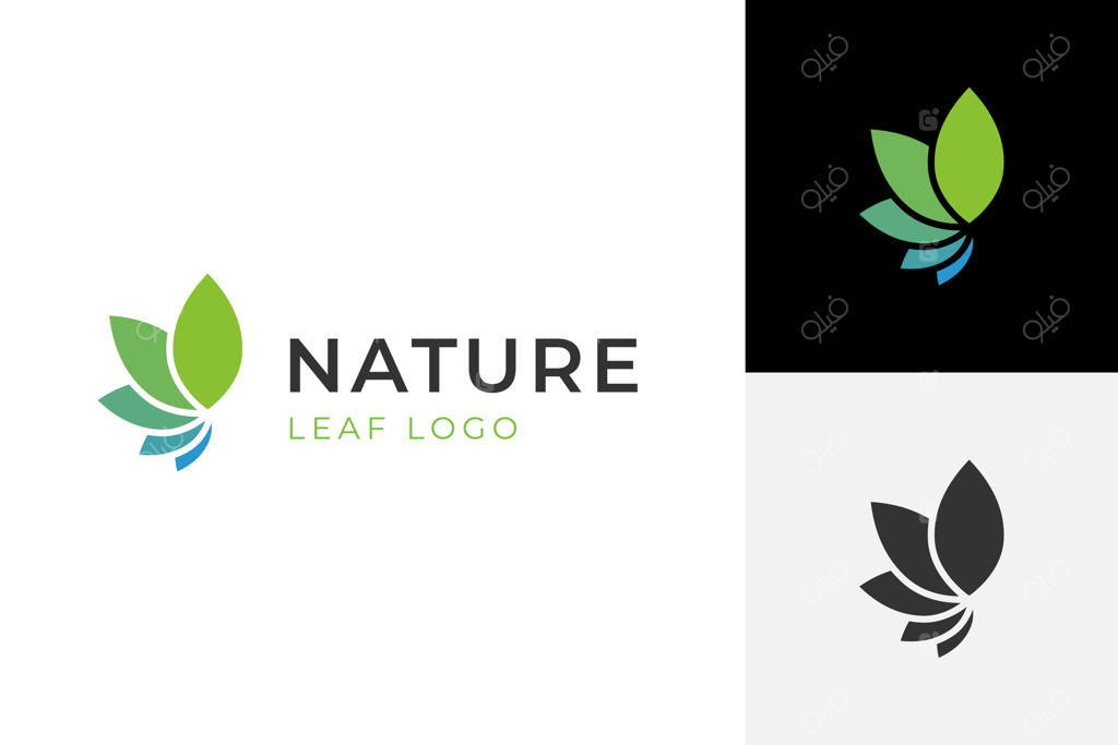 طراحی لوگوی برگ سبز برای مفهوم گرافیکی شاخ و برگ طبیعی و زیبایی لوگوی طبیعت