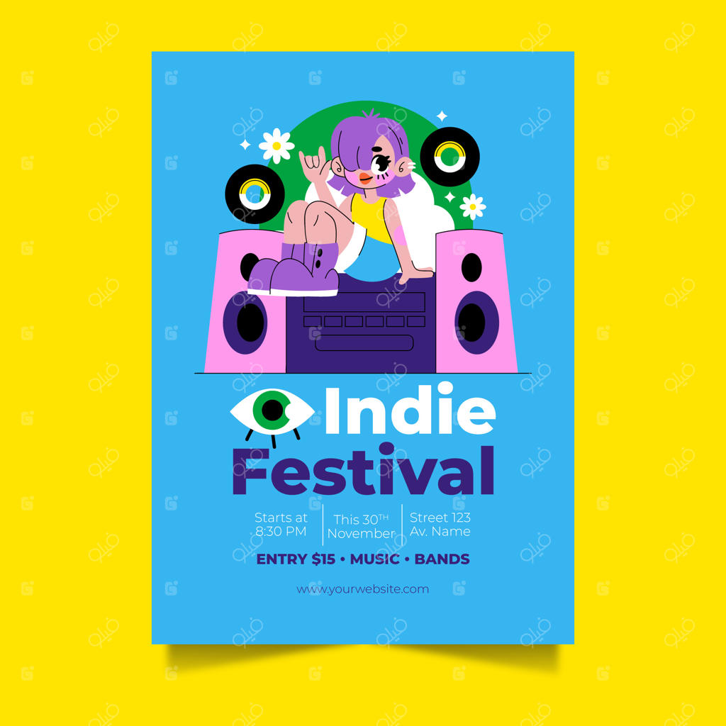 طراحی قالب رنگارنگ برای موسیقی