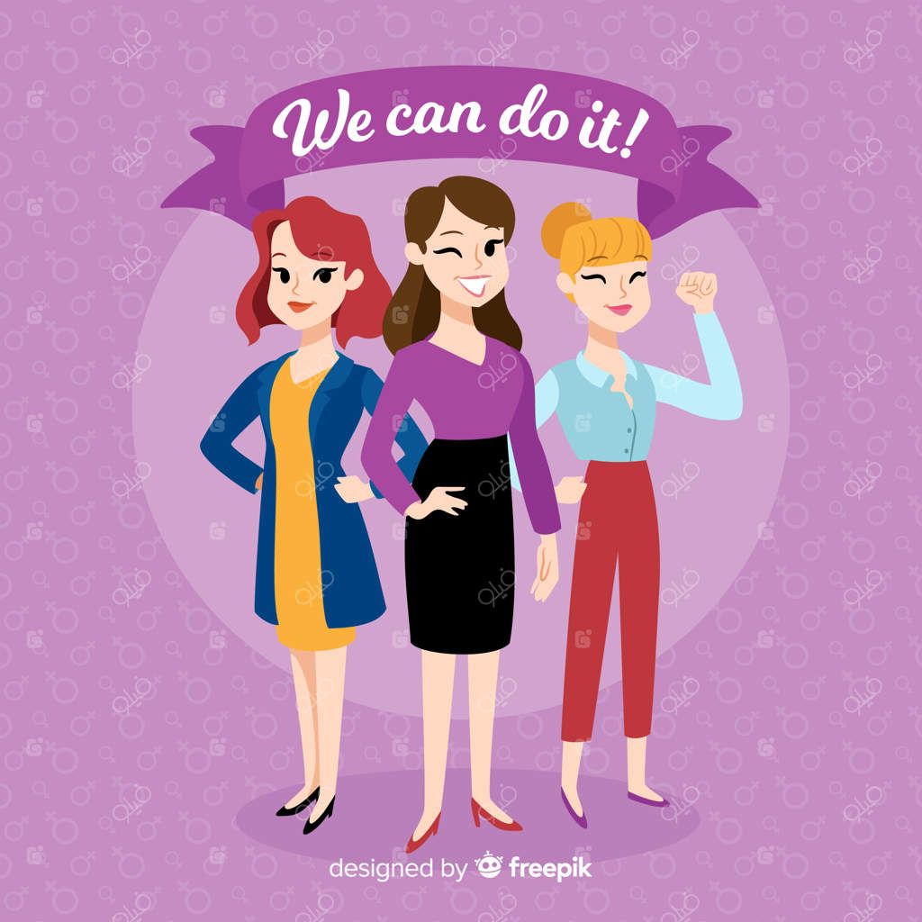 مفهوم فمینیسم مدرن با طراحی تخت