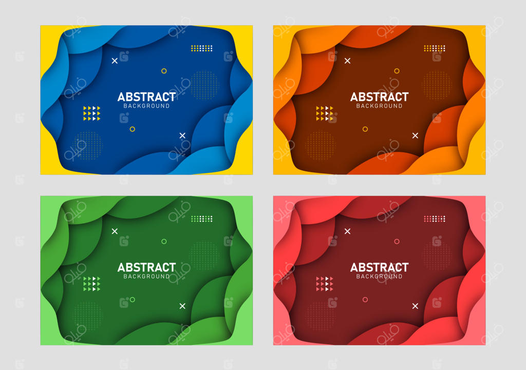 زمینه با مایع رنگارنگ و اشکال هندسی گرادیانی روان