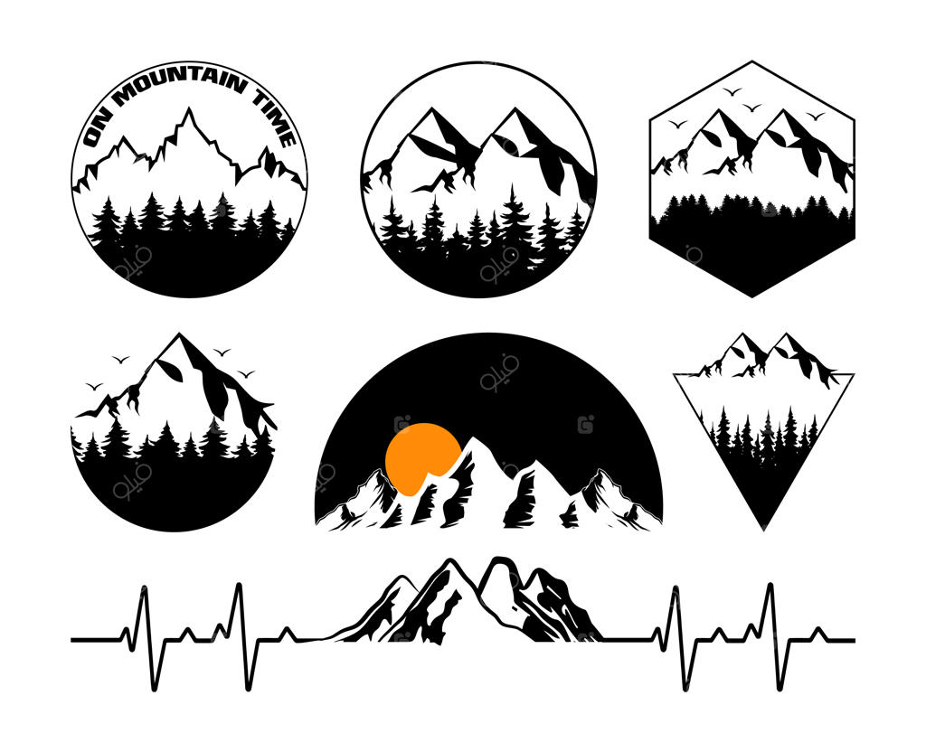مجموعه طرح تیشرت کوهستان، کوهنوردی و کمپینگ با جملات سفر و ماجراجویی