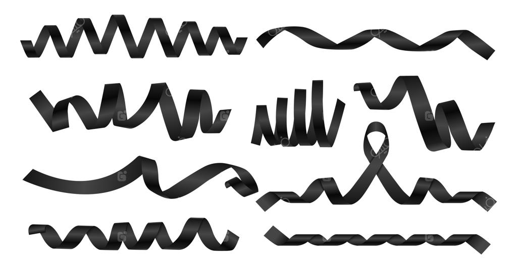 مجموعه روبان‌های مشکی واقعی: مجموعه‌ای از روبان‌های ابریشمی مشکی و واقع‌گرایانه