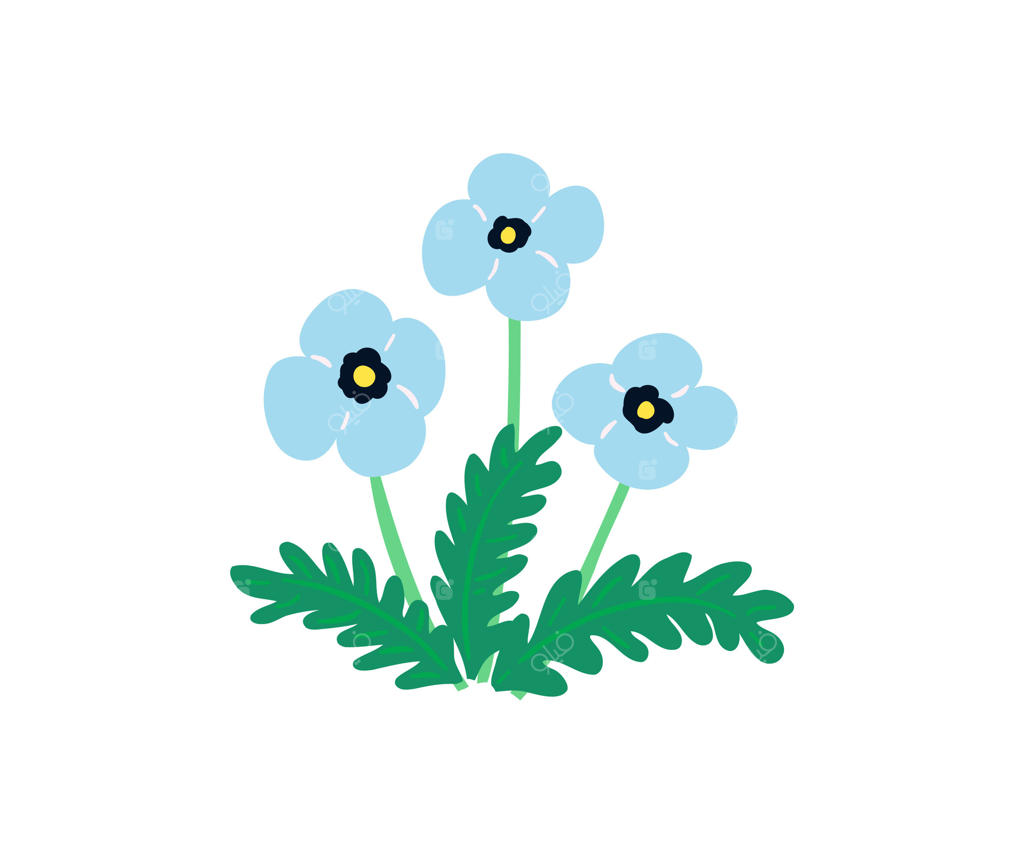 نقاشی دستی گل‌های تابستانی: باغچه و گیاهان به سبک فلت.