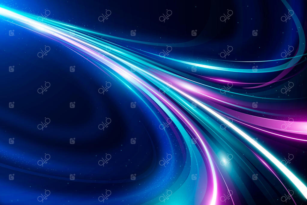 پس‌زمینه نورهای نئونی سرعتی با گرادینت آبی