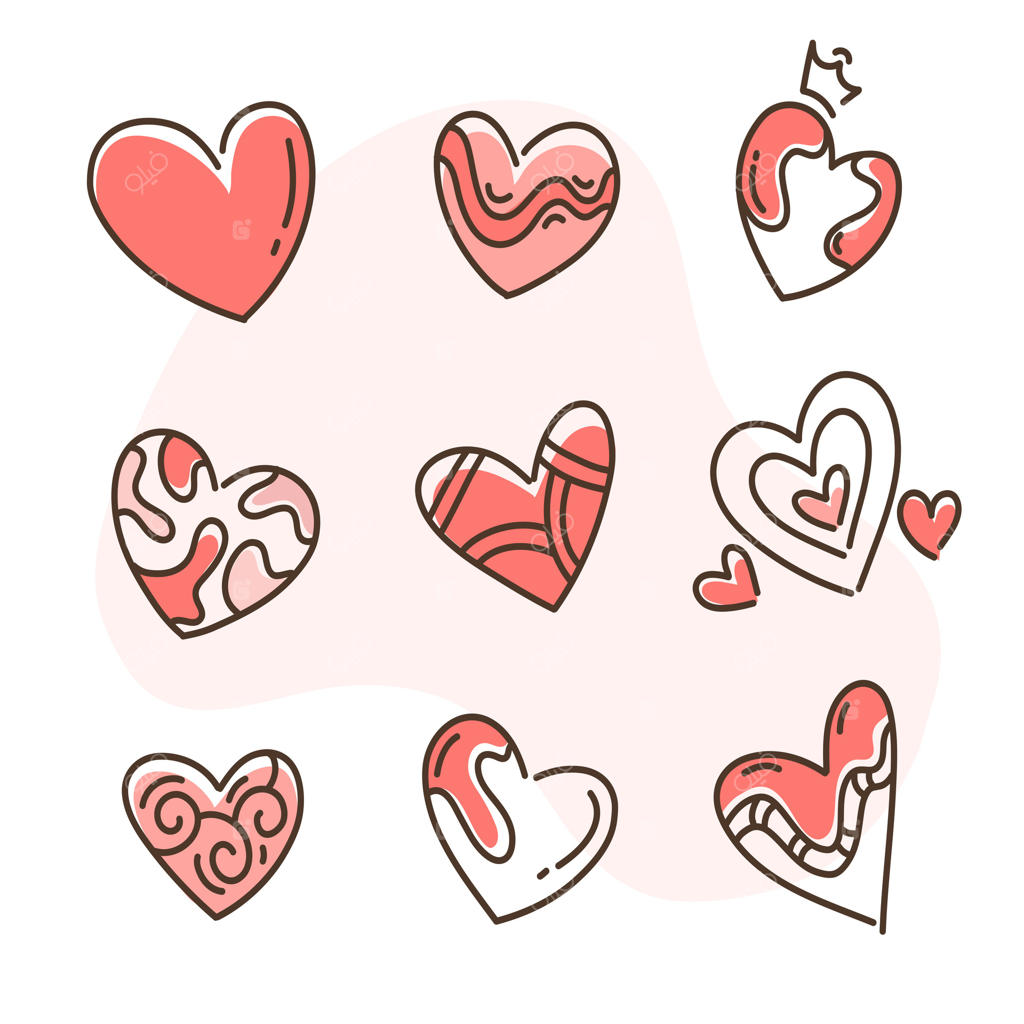 طراحی عاشقانه و بامزه روز ولنتاین با قلب و گل