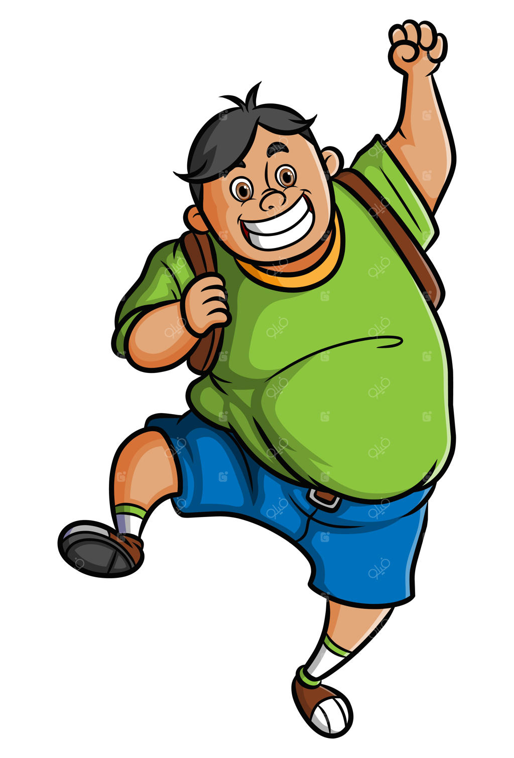 مرد جوان با چهره‌ای شاد در حال رفتن به دانشگاه