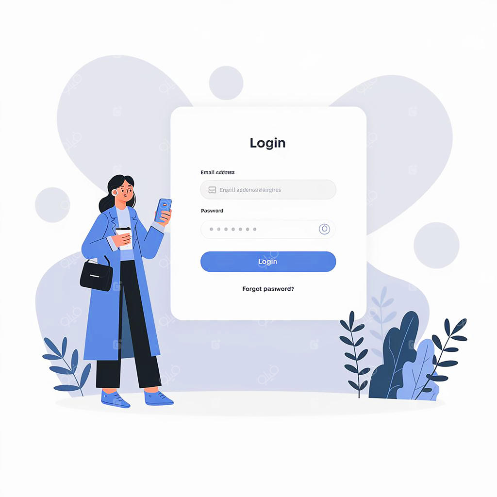 زنی در حال نگاه کردن به صفحه‌نمایشی با متن «بیایید یک گوشی بگیریم»
