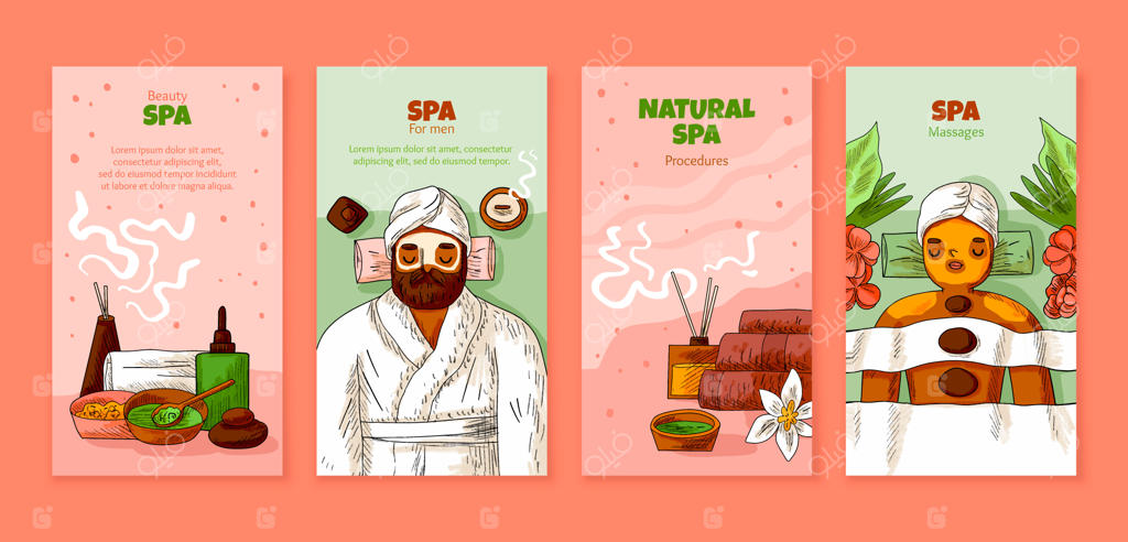 مجموعه استوری‌ اینستاگرام با طرح‌های دستی برای اسپا