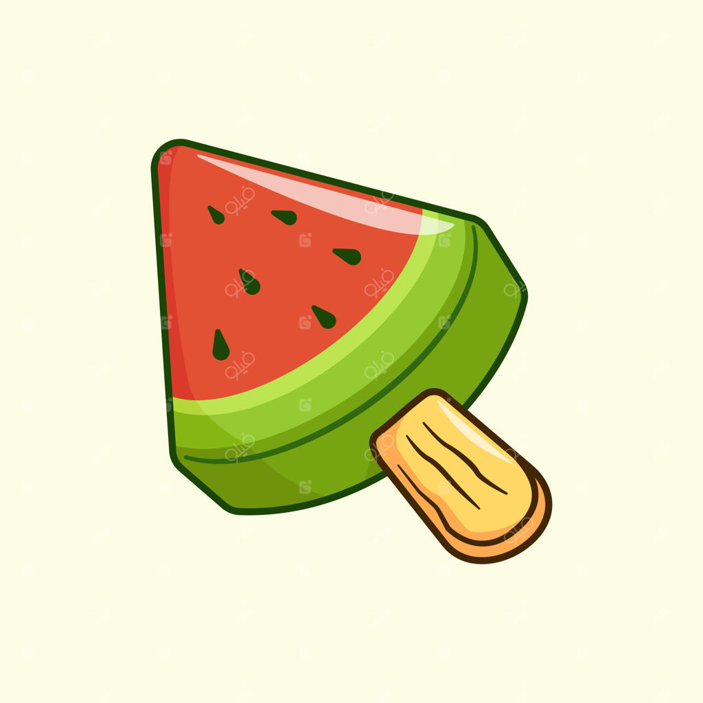 تصویرسازی بستنی هندوانه تازه کارتونی