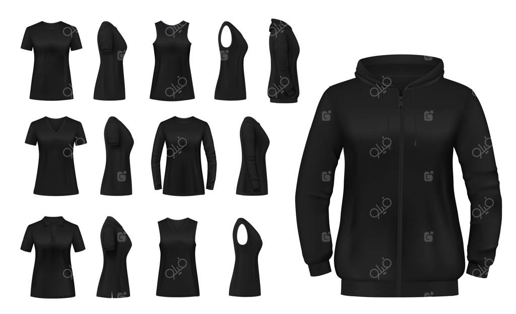 بلوز، هودی و تی‌شرت زنانه با تاپ مجزا.