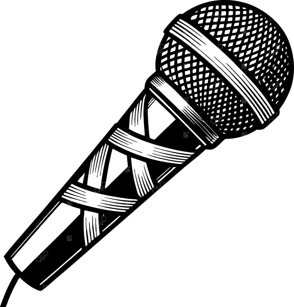 تصویرسازی میکروفون کلاسیک برای تم‌های موسیقی و پروژه‌های خلاقانه