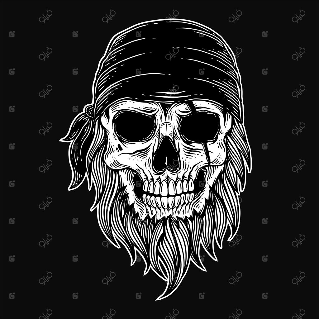 هنر تاریک جمجمه دزدان دریایی: تصویر کلاسیک اسکلت کاپیتان برای لباس