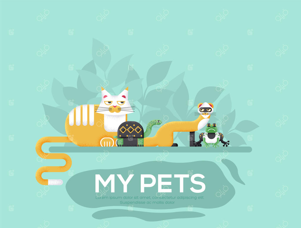 تراکت، مجلات، پوستر، جلد کتاب و بنرهای حیوانات خانگی