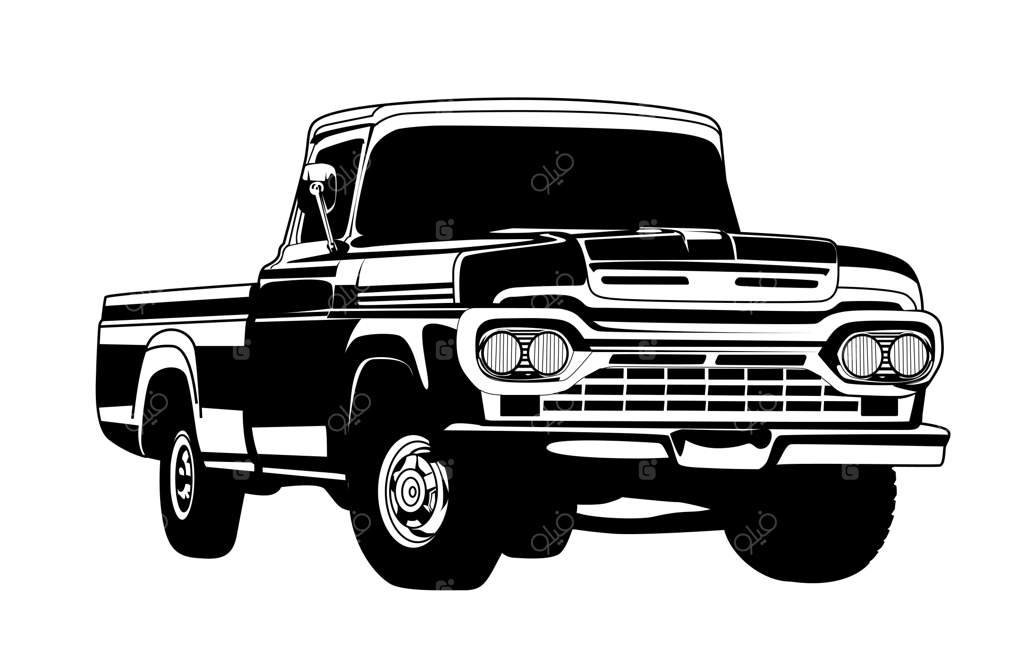 تصویر وکتور سیلوئت کامیون