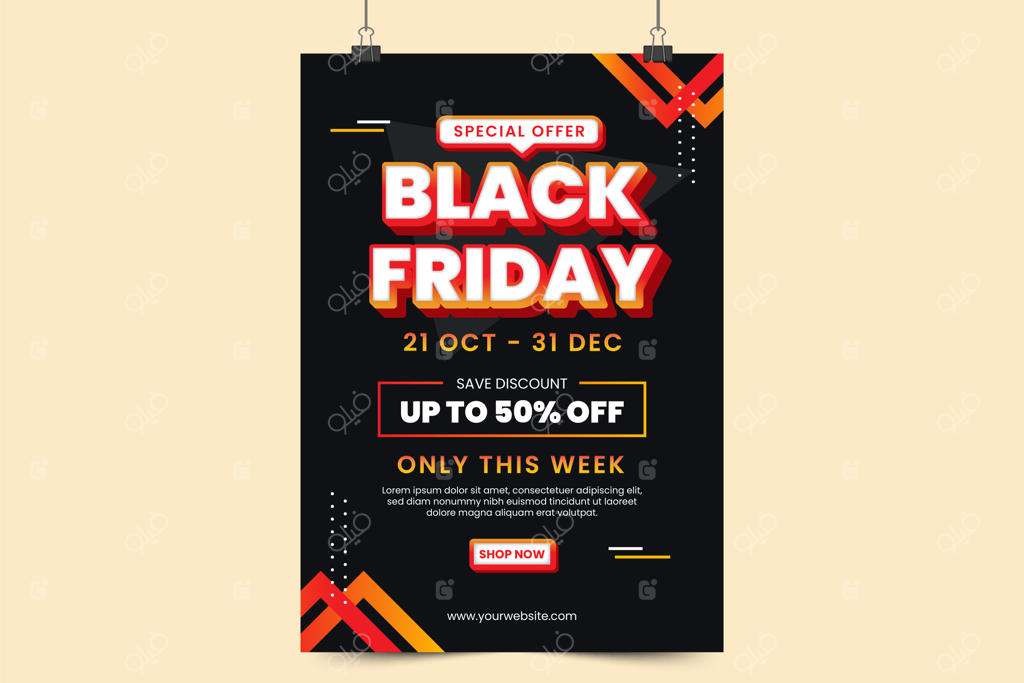 قالب طراحی پوستر یا تراکت حراج جمعه سیاه