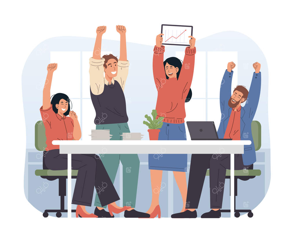 جشن موفقیت پروژه توسط کارمندان اداری