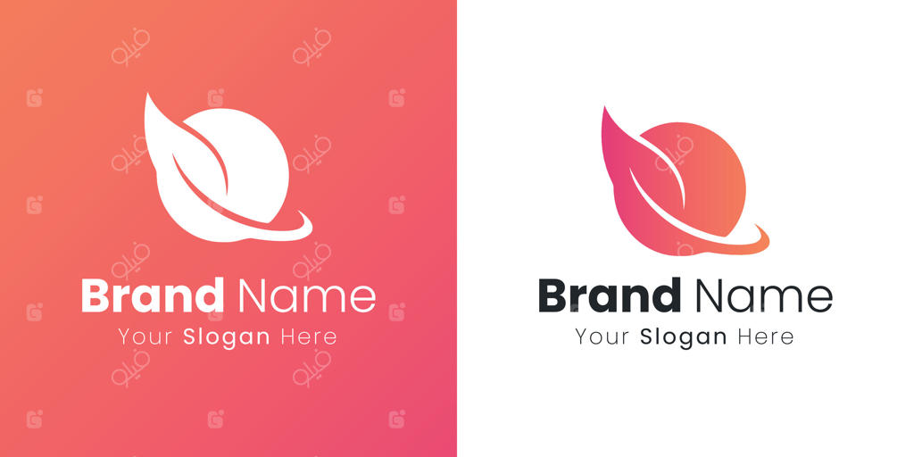 طراحی خلاقانه لوگو با عناصر دایره و برگ برای ارائه هویت برند مدرن