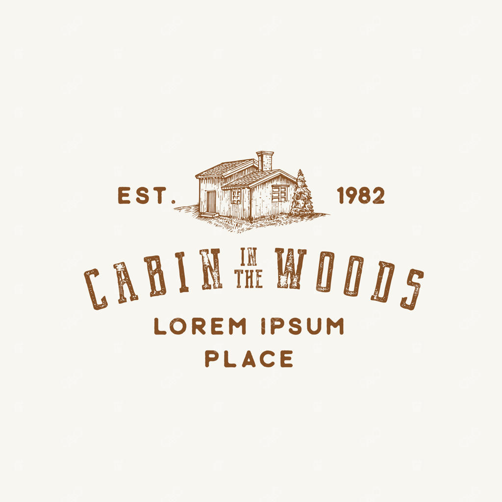 تابلوی نمادین کلبه‌ای در جنگل