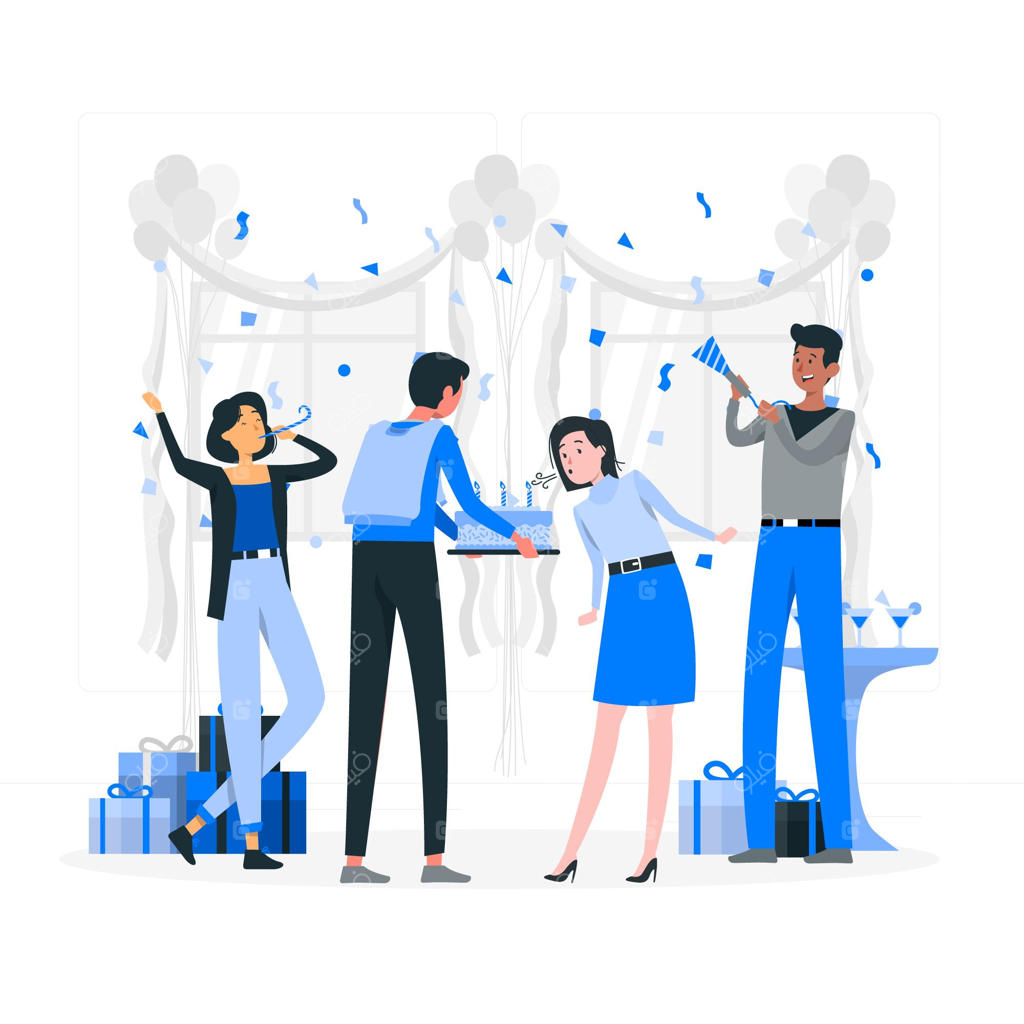 تصویر مفهومی فوت کردن شمع‌های تولد