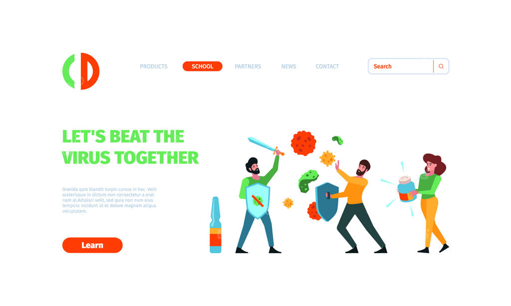 پترن صفحه فرود: حفاظت پزشکی و سیستم ایمنی - سپر پیشگیری از کرونا و مراقبت های بهداشتی