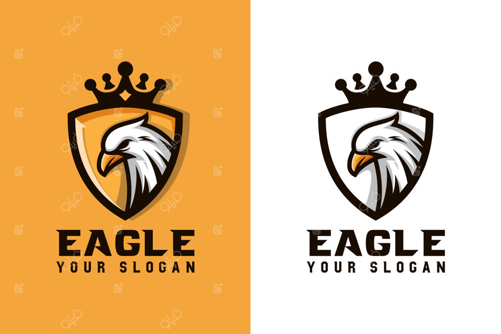 طراحی لوگو شاهین با سپر - قالب وکتور برای ورزش یا حیوانات