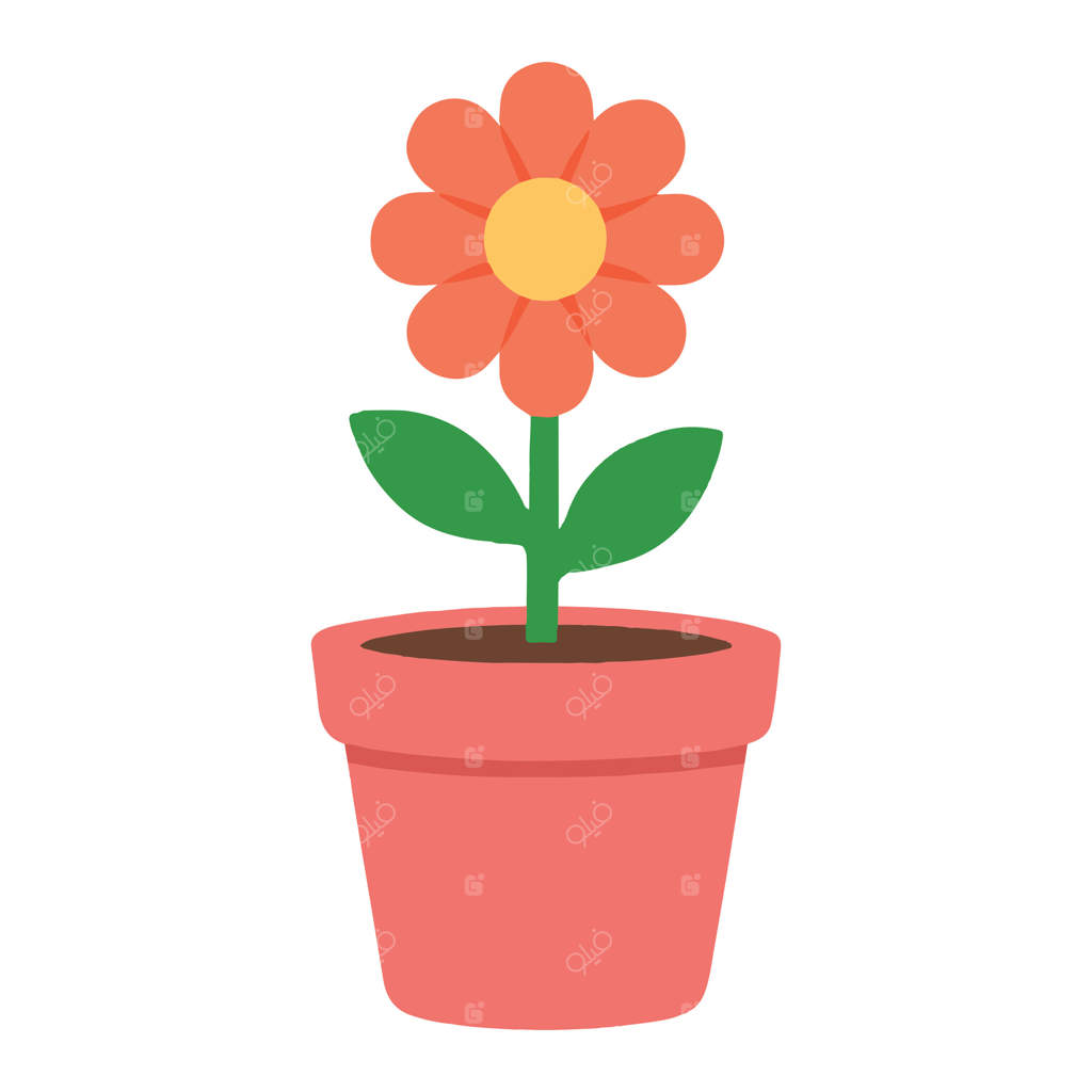 تصویر گیاه در گلدان، هنر باغبانی رنگارنگ، کلیپ آرت باغبانی رنگارنگ، طراحی باغبان برای چاپ سابلیمیشن