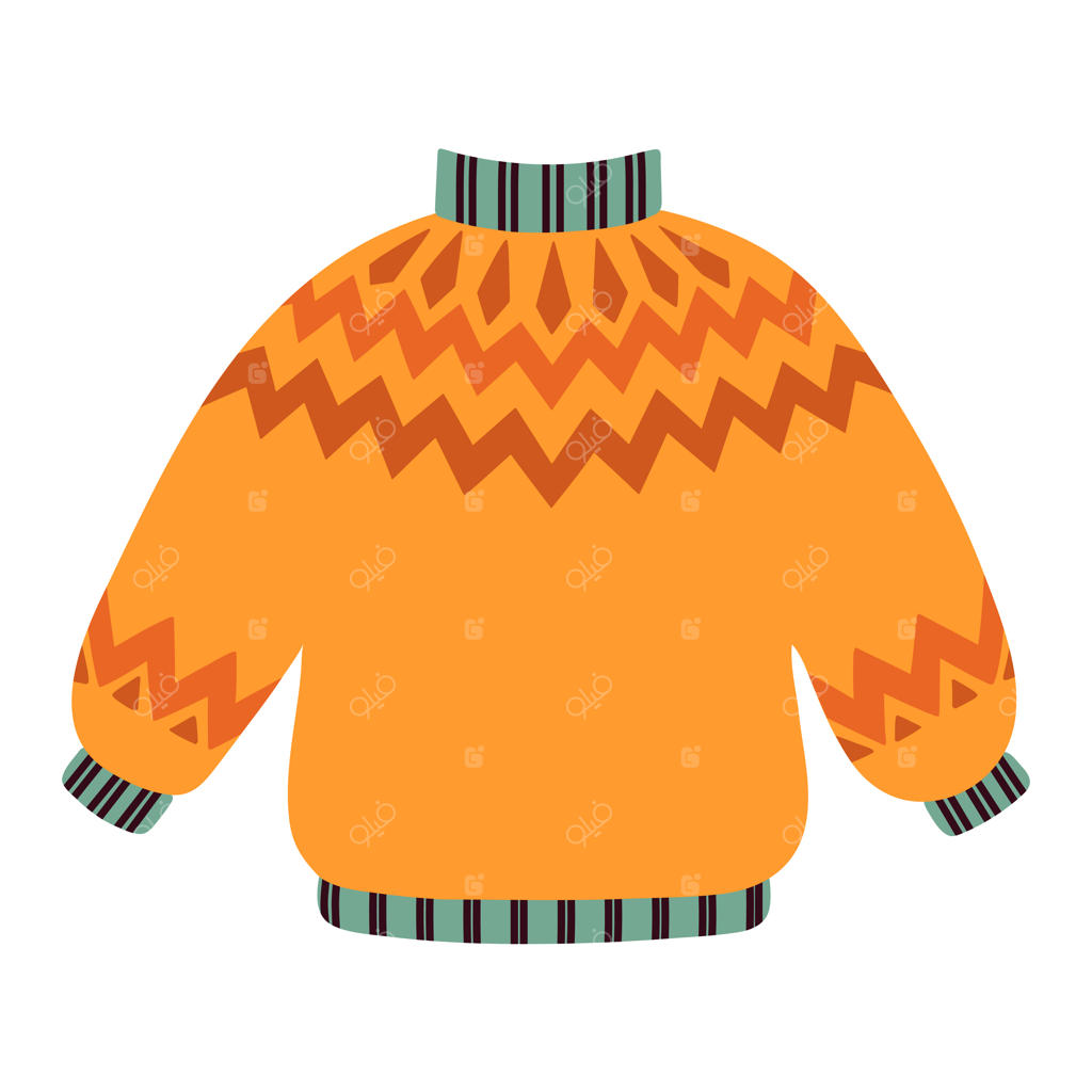 پلیور بافت پاییزی گرم با طرح نوردیک و رنگ‌های نارنجی دلنشین، مناسب برای هوای سرد