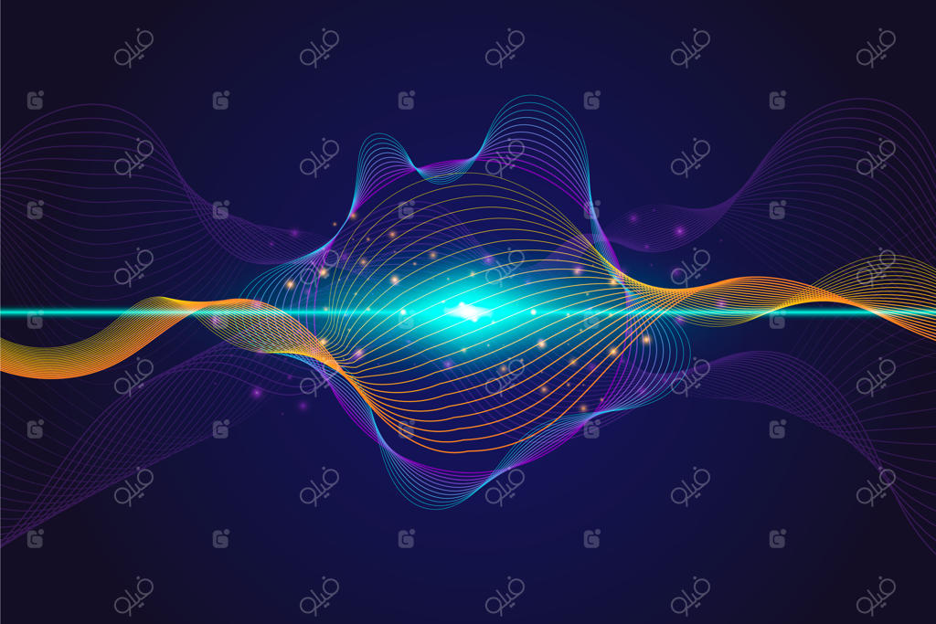 پس‌زمینه امواج اکولایزر با رنگ‌های زنده