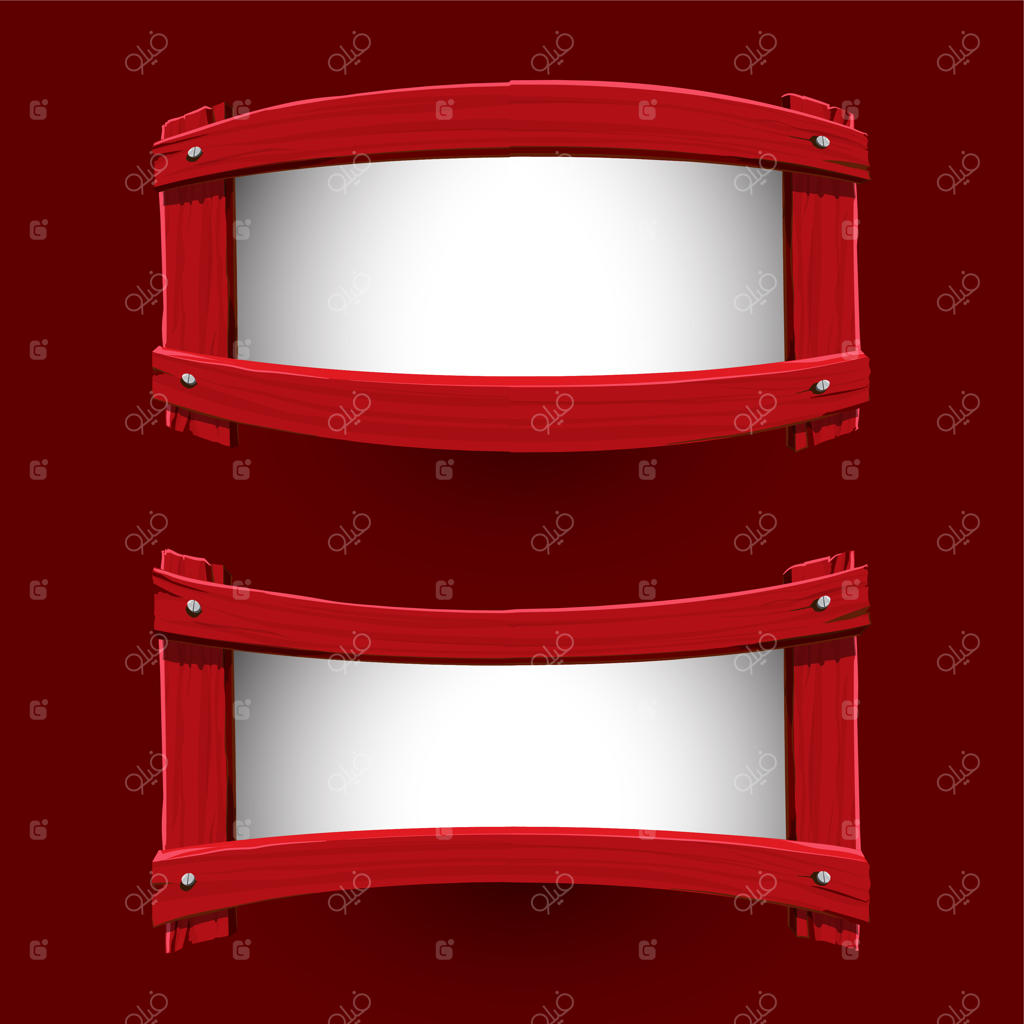 طرح بنر چوب قرمز وکتوری