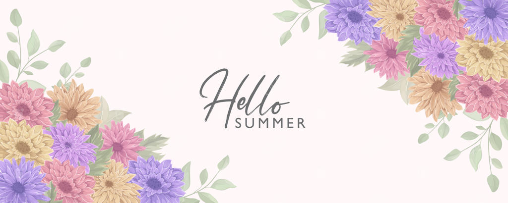 بنر گلدار شیک با تم تابستانی