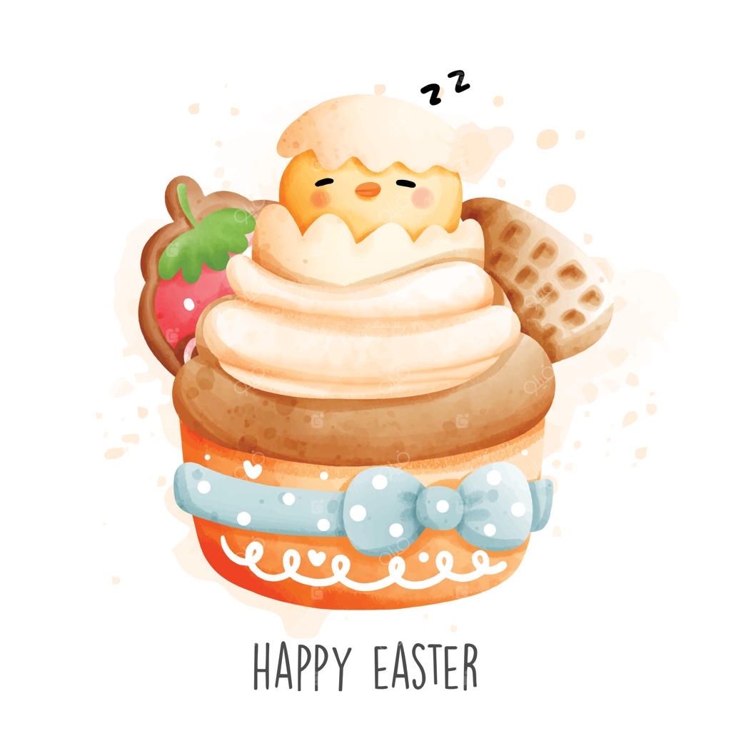 عید پاک مبارک با کاپ‌کیک شیرین و جوجه زیبا