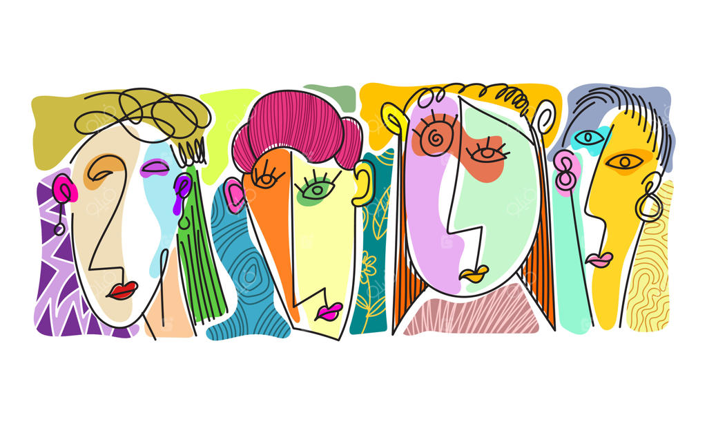 هنر دیواری دکوراتیو کوبیسم، دودل آرت مدرن برای تابلو، دکوراسیون منزل، جلد، پوستر، کارت و چاپ