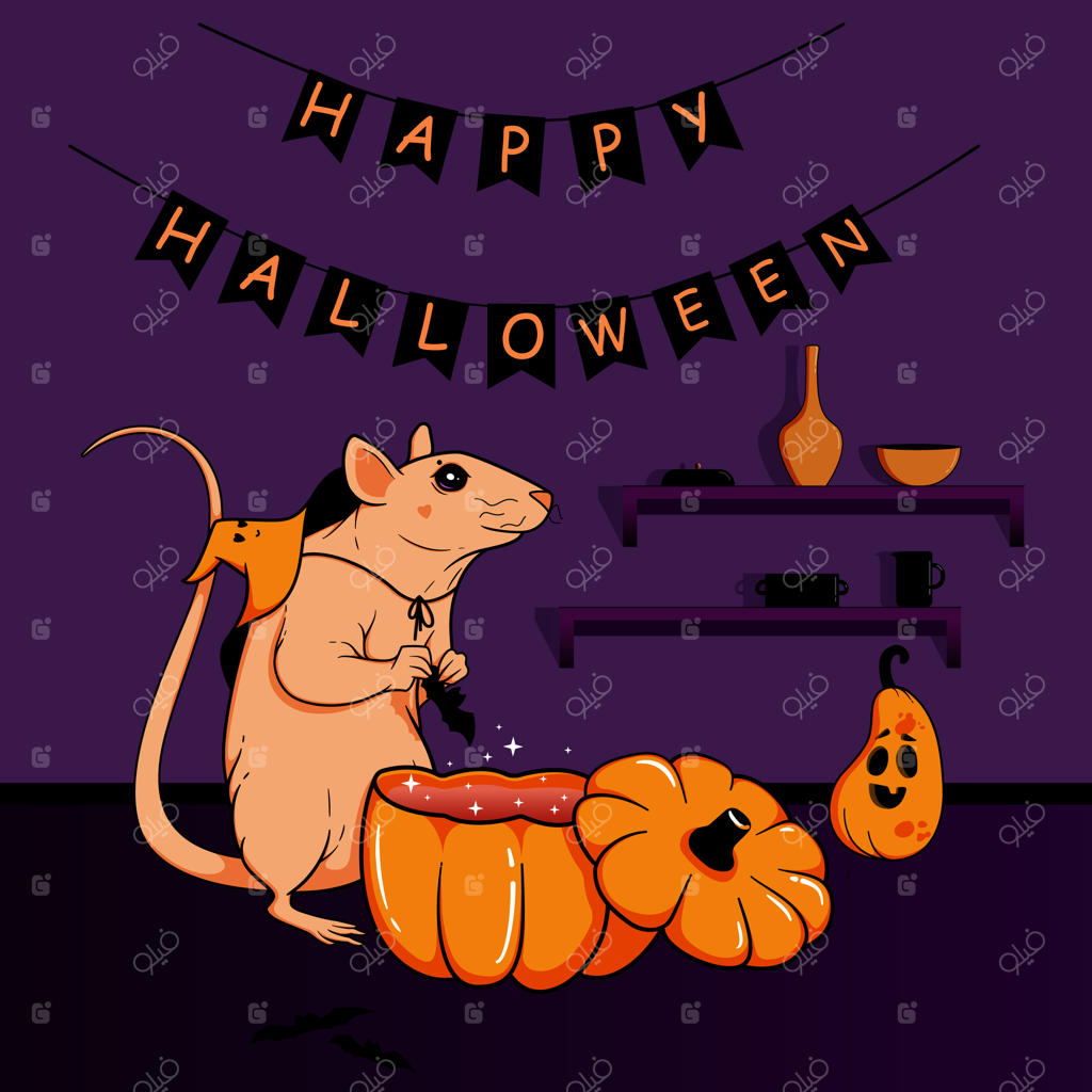 موش هالووین را جشن می‌گیرد و در کدوتنبل معجون می‌سازد