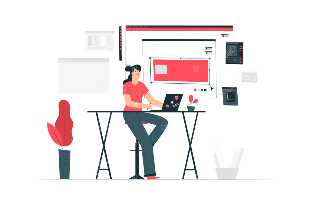 تصویر مفهومی دختر طراح