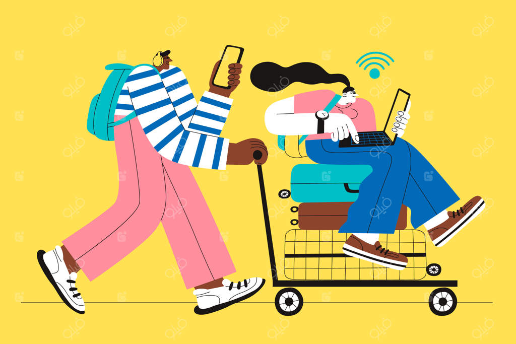 تصویرسازی دستی از یک دیجیتال نومد