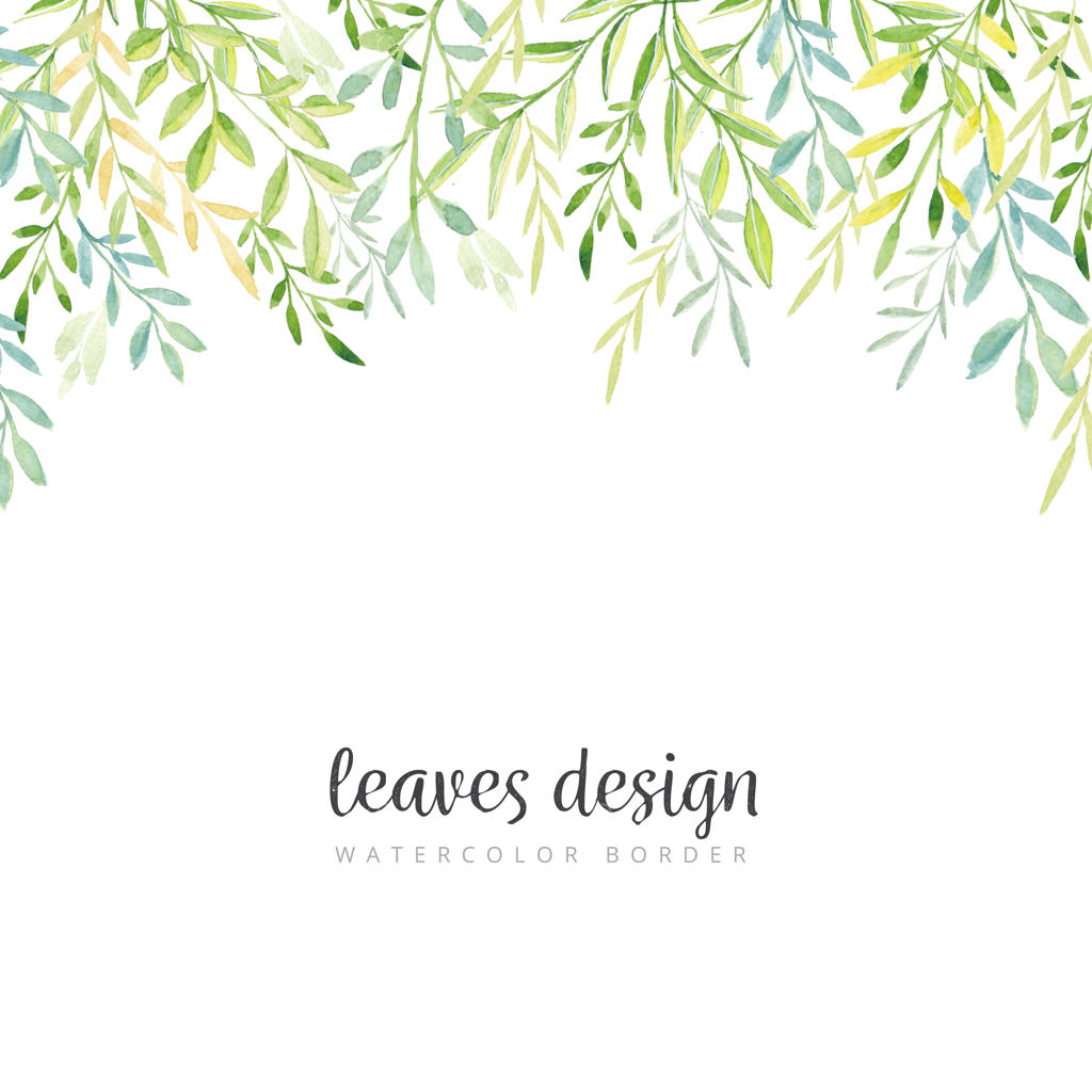 حاشیه‌ای از برگ‌های وحشی با آبرنگ