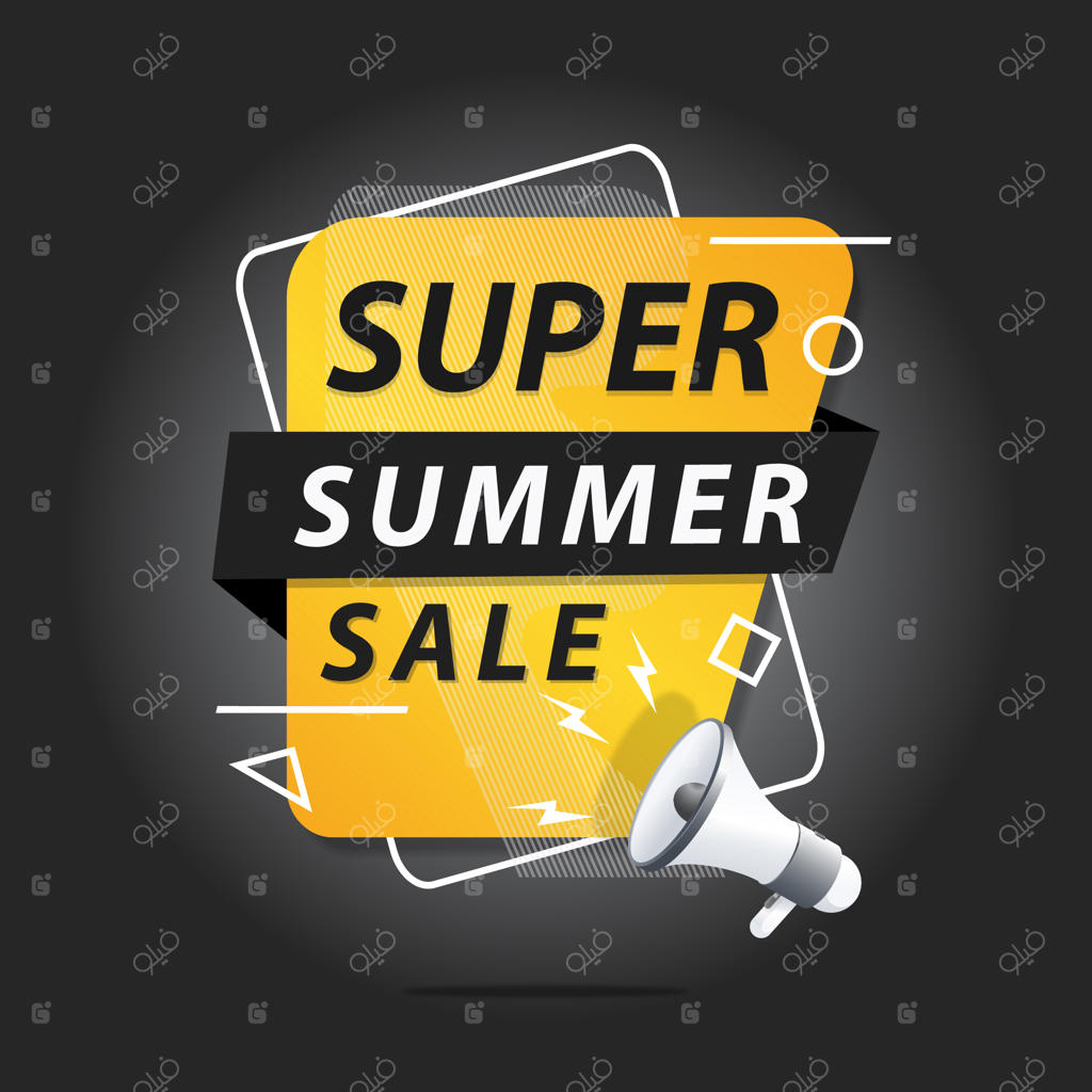 قالب بنر فروش تابستانی. تصویر وکتور بلندگو