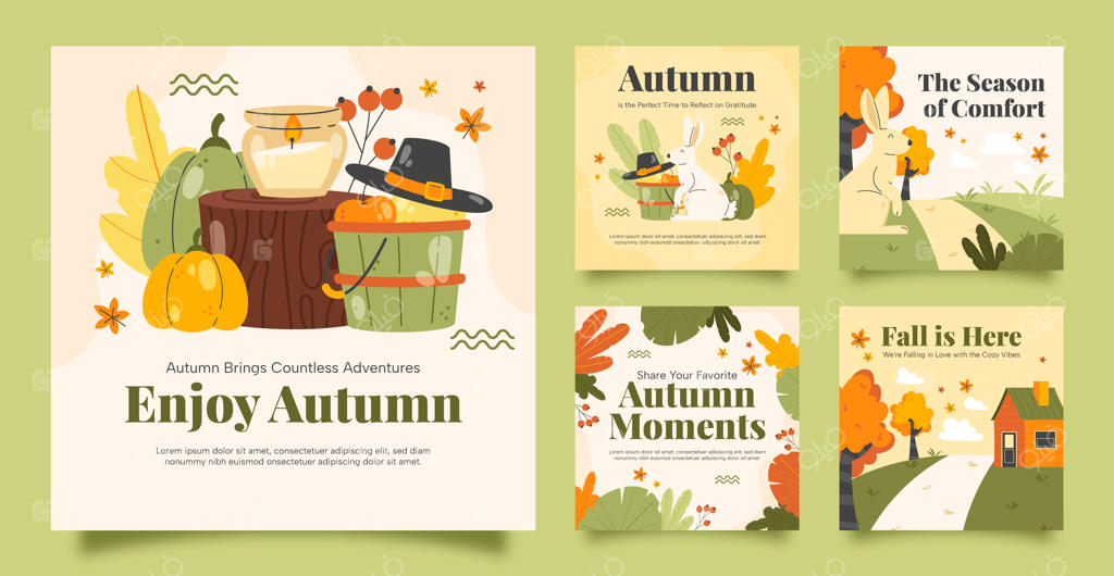 مجموعه‌ای از پست‌های اینستاگرام برای فصل پاییز