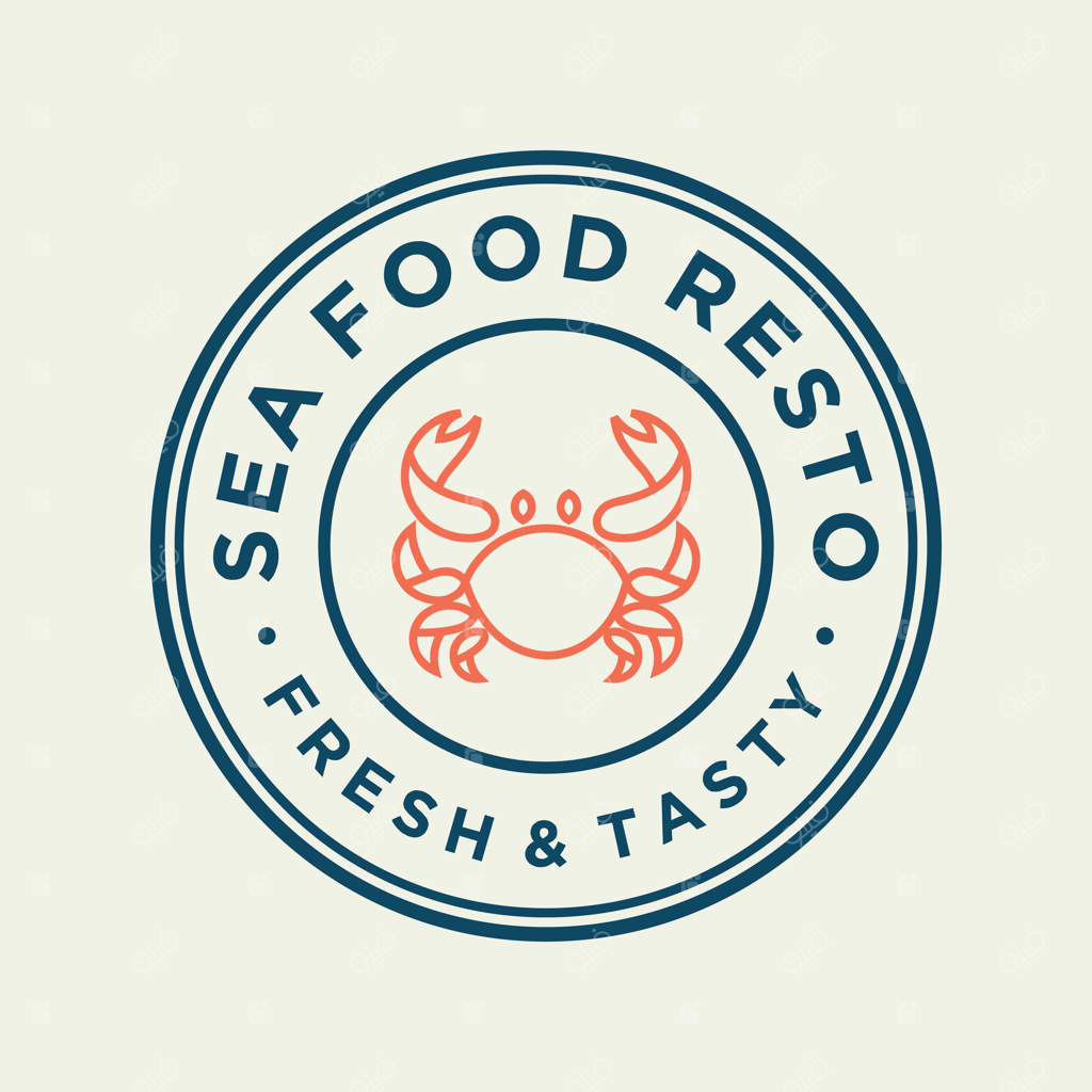 طراحی لوگوی خط رستوران با تم خرچنگ دریایی