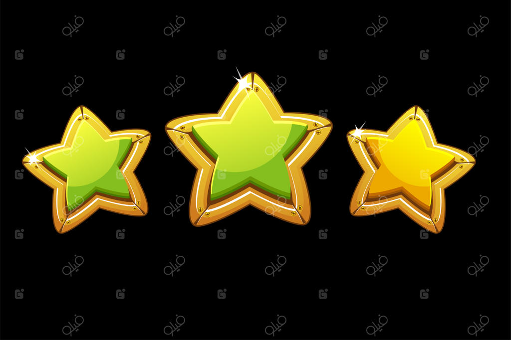 مجموعه‌ای از ستاره‌های فلزی برای امتیازدهی به بازی‌ها