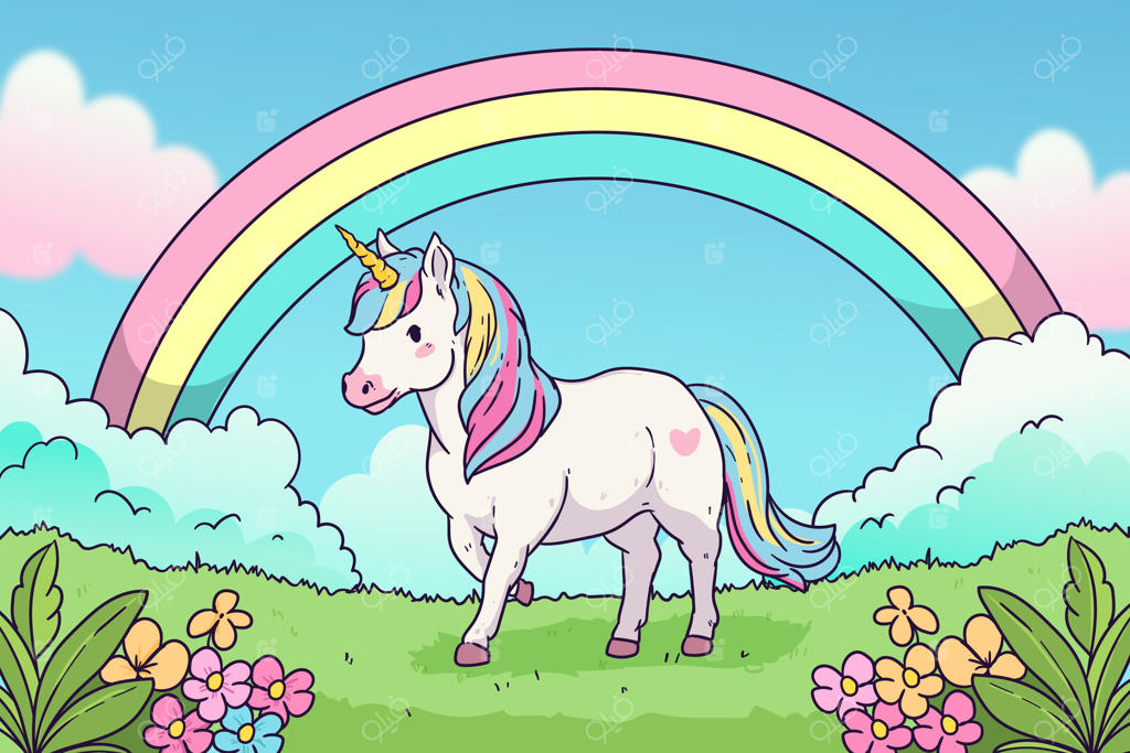 تصویر تک‌شاخ دست‌کشیده