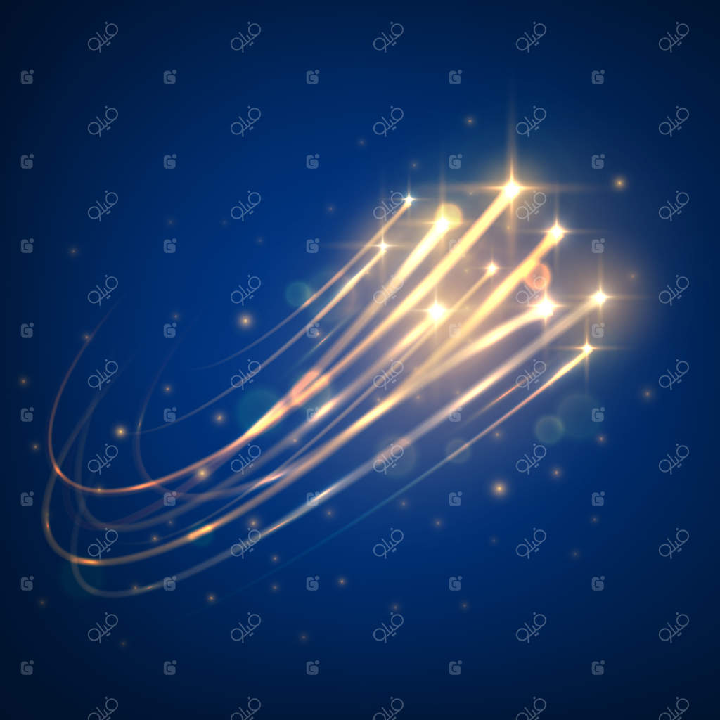 پترن پیوسته ستاره‌های دنباله‌دار در آسمان آبی