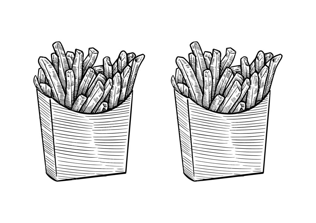 طرح دستی سیب زمینی سرخ کرده