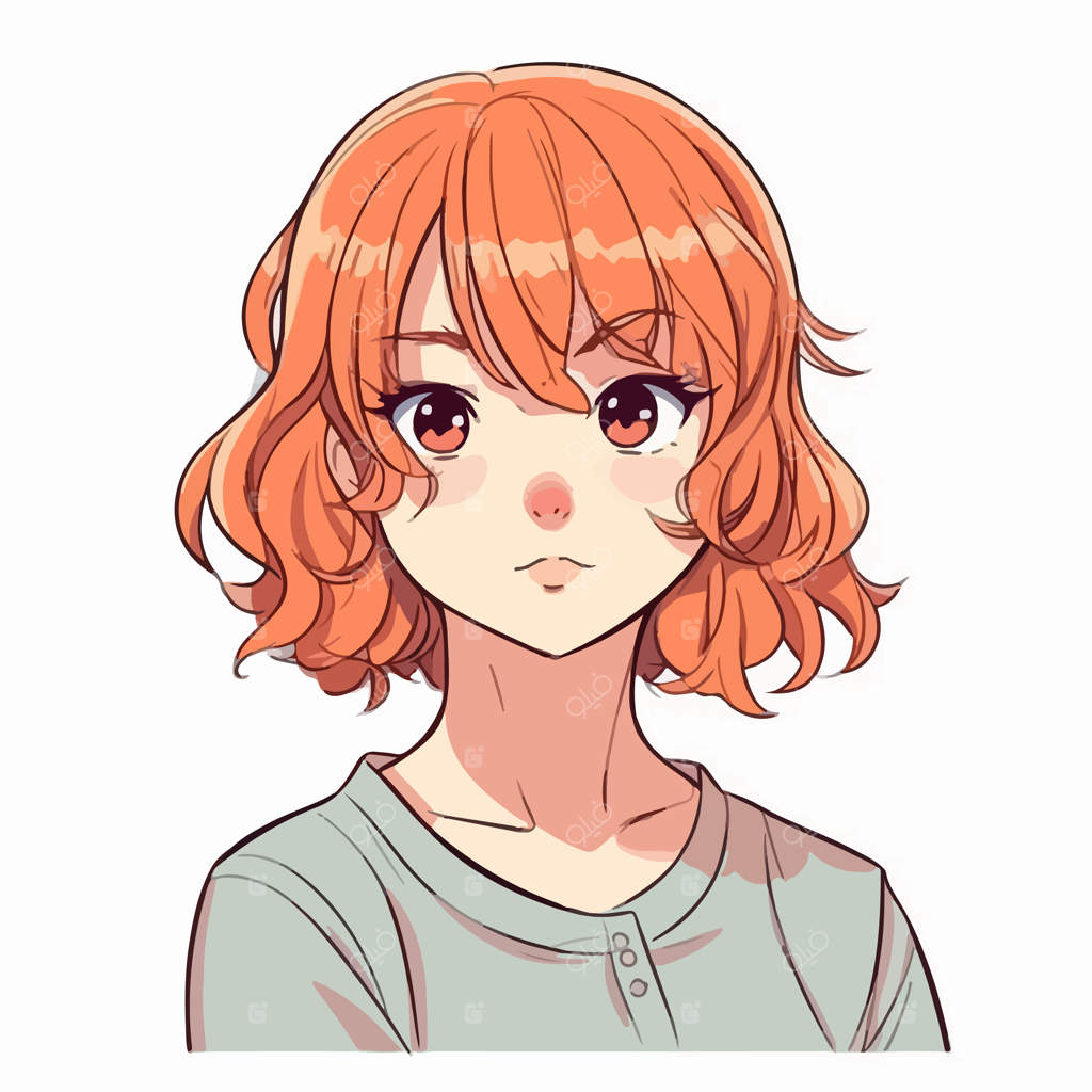 تصویرسازی وکتور شخصیت دختر جوان به سبک انیمه و مانگا